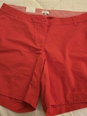 crown & ivy Curvy Caroline Red Shorts NWT